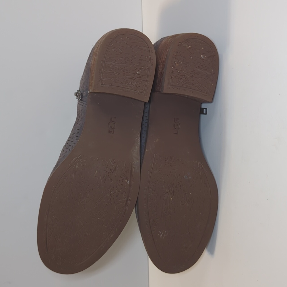 UGG Side Zip Gray Suede Boots Size 8 - Picture 13 of 16